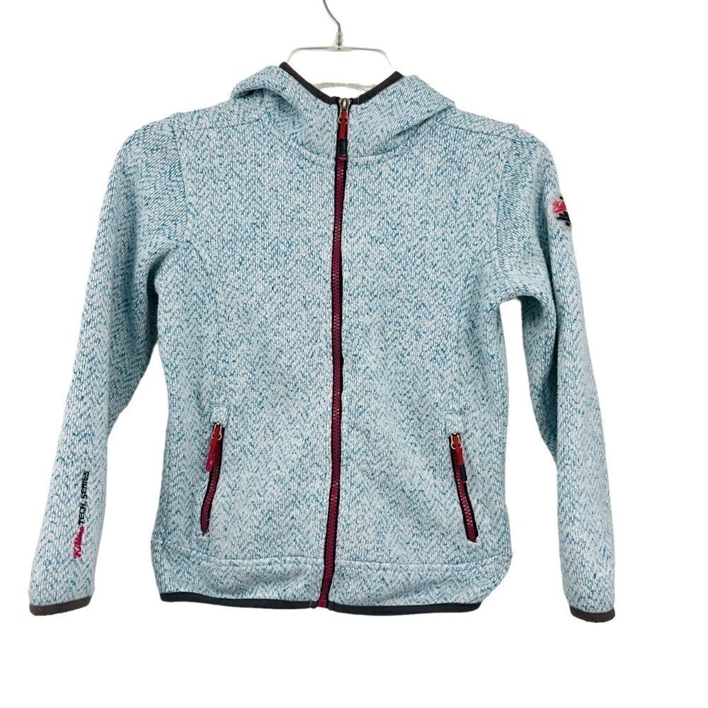 Killtec Tech Series Knit Jacket Full Zip Hooded In Blue Girls Size 10